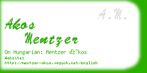 akos mentzer business card